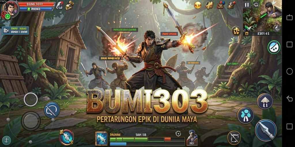 Gameplay seru BUMI303 penuh aksi pertarungan.
