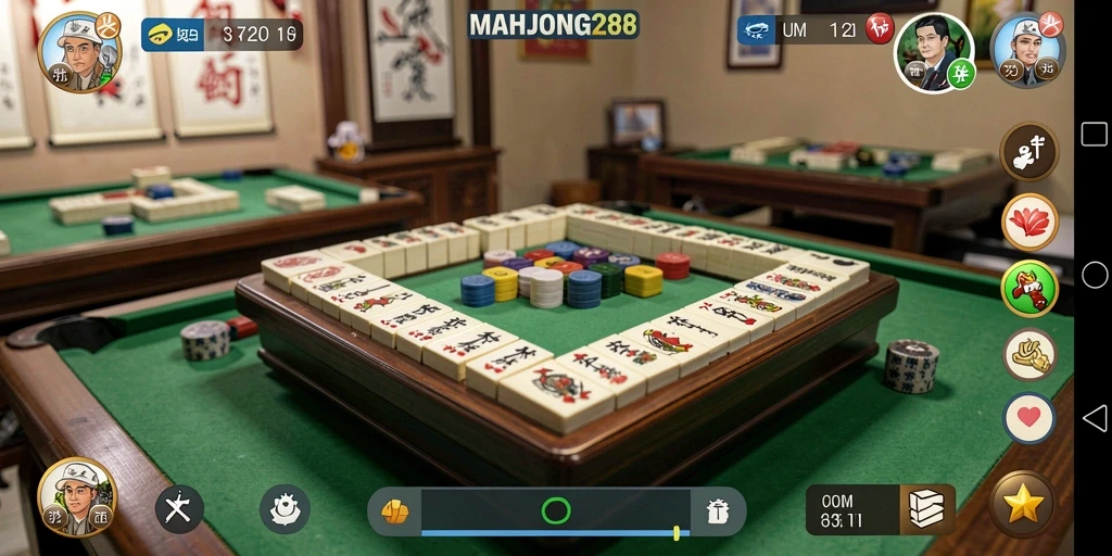 Screenshot utama MAHJONG288 menampilkan gameplay Gaple yang seru.