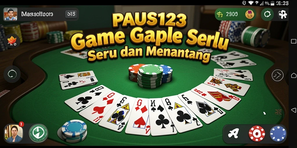 Tampilan gameplay seru dalam game Gaple PAUS123 yang menarik.